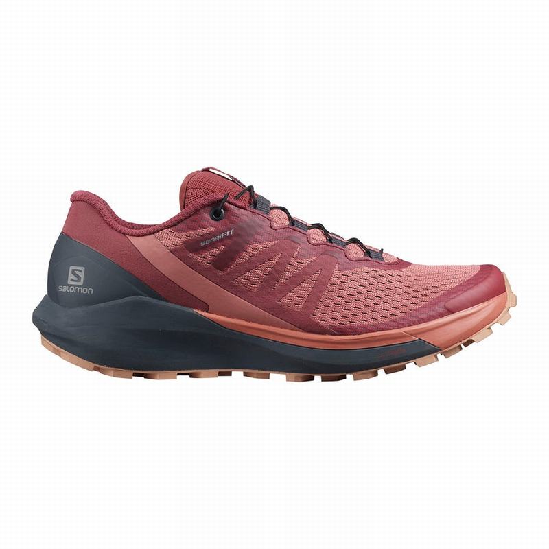 Chaussures De Trail Running Salomon Femme Rouge Foncé - Salomon SENSE RIDE 4 - France (1873-GXTSH)